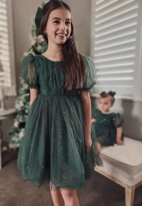 Nina Green Sparkle Girls Christmas Dress