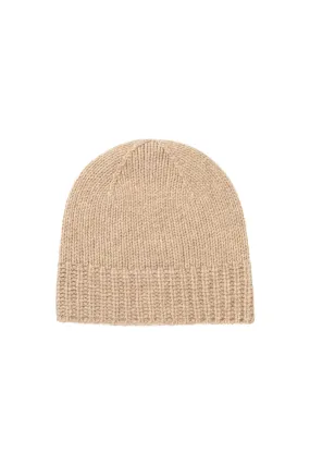 Oatmeal Cashmere Jersey Cuff Beanie