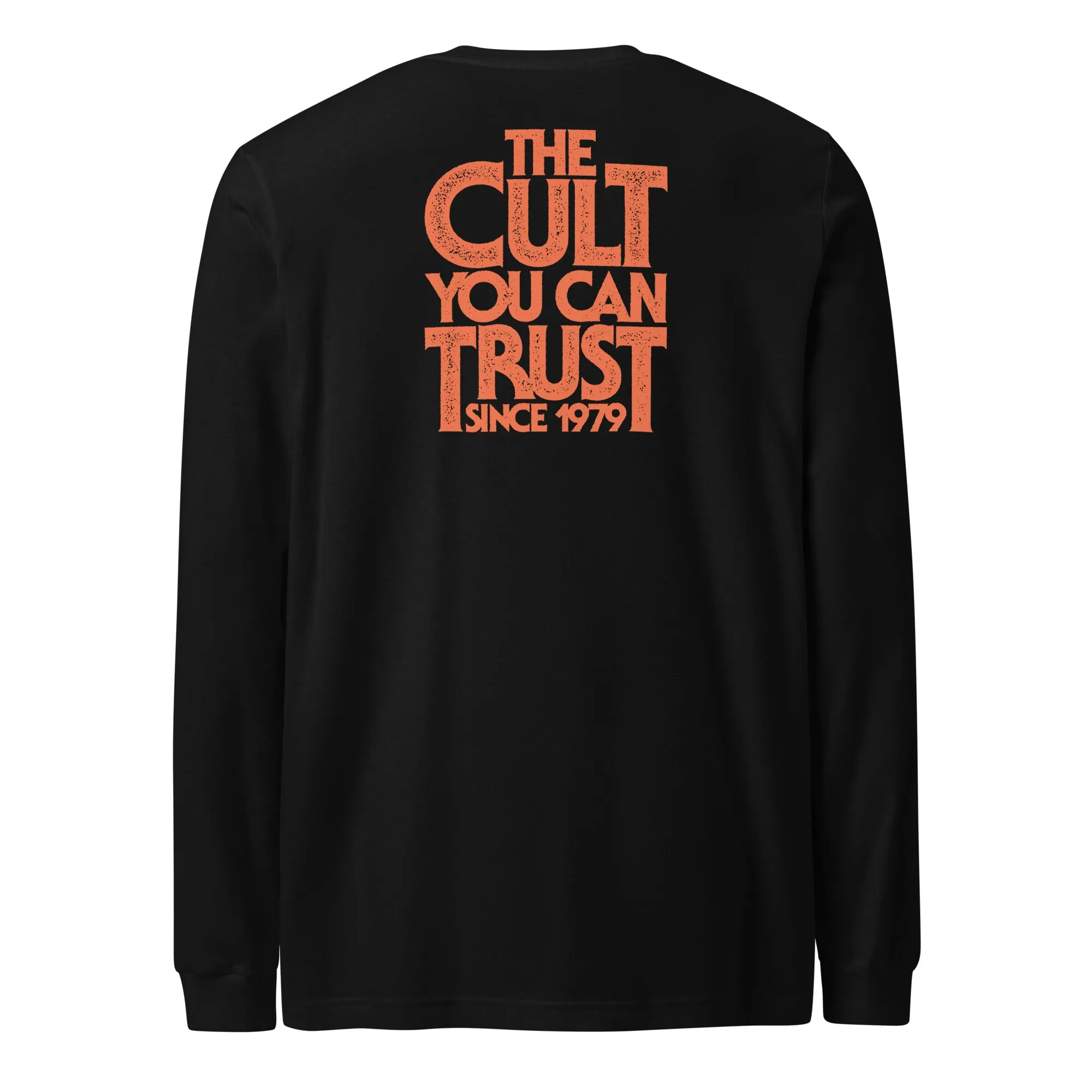 Orange Bat Logo - The Cult You Can Trust Unisex Black Long Sleeve Tee