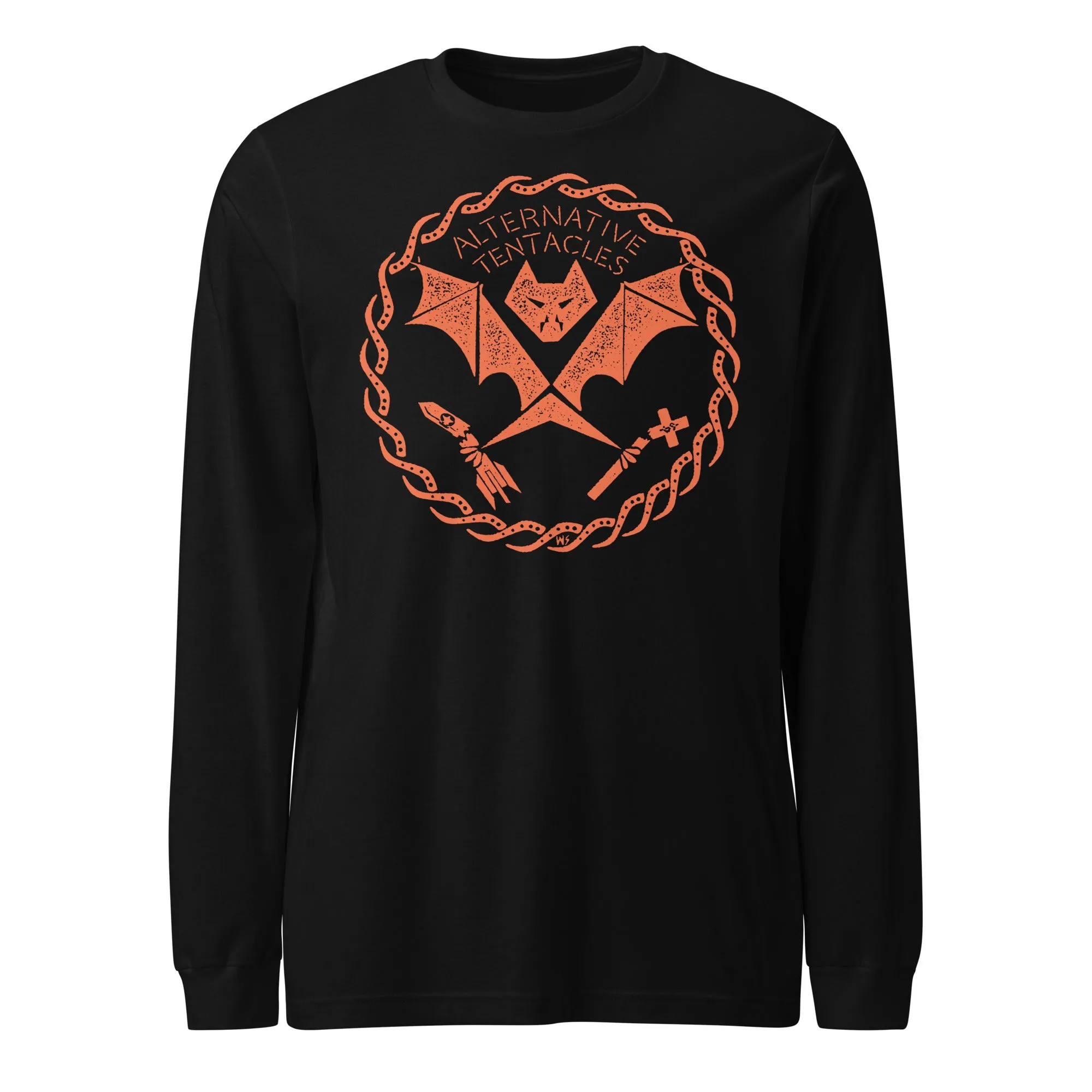 Orange Bat Logo - The Cult You Can Trust Unisex Black Long Sleeve Tee