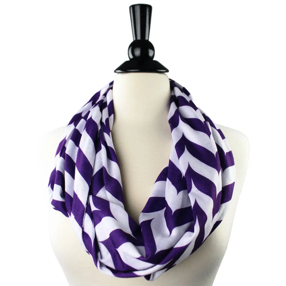 Pop Fashion Women's Infinity Scarf with Zipper Pocket, Chevron, Infinity Scarves