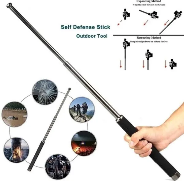 PREMIUM METAL SELF DEFENCE STICK (Heavy Metal and Extendable)