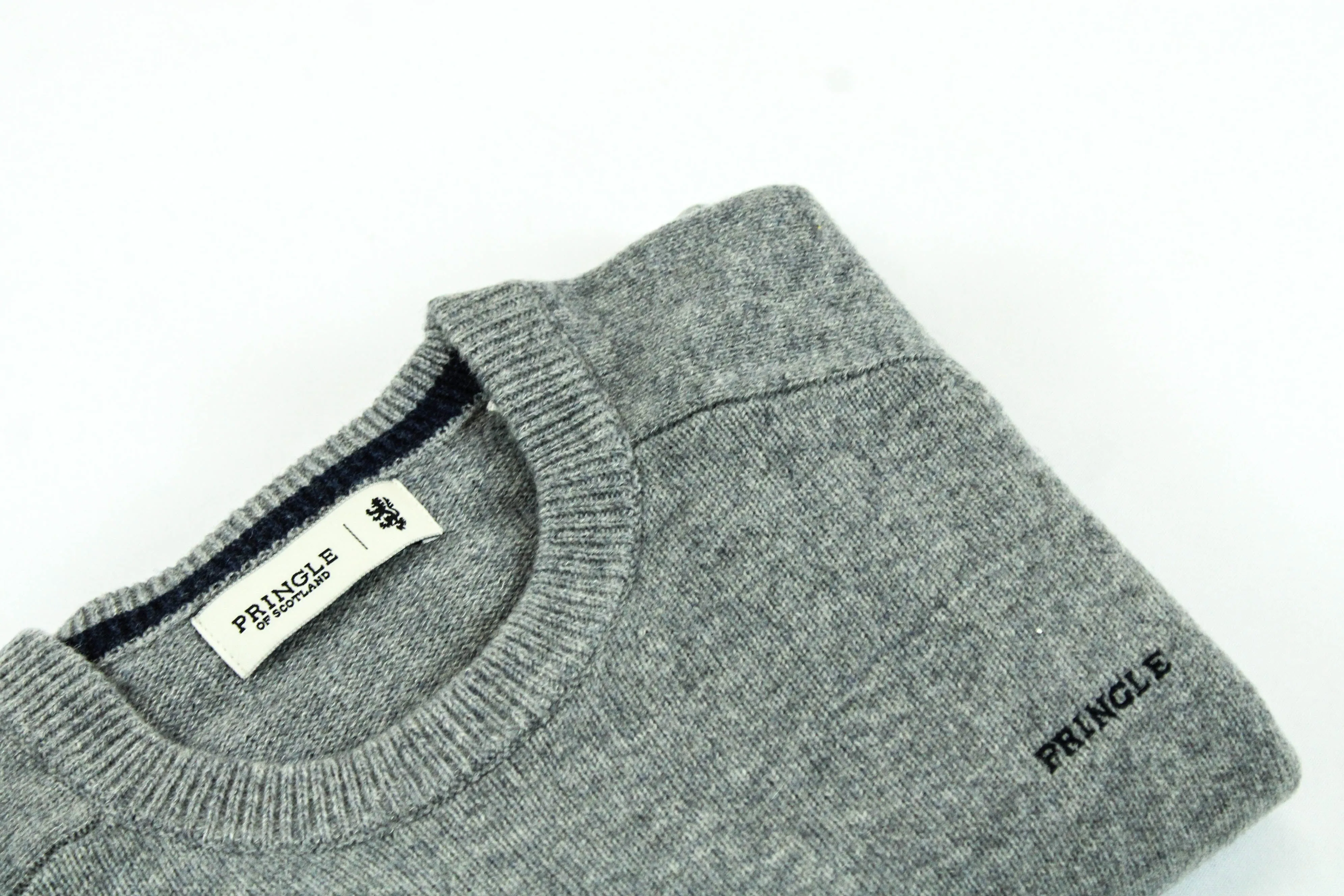 Pringle Grey Melange Lambswool Knitwear