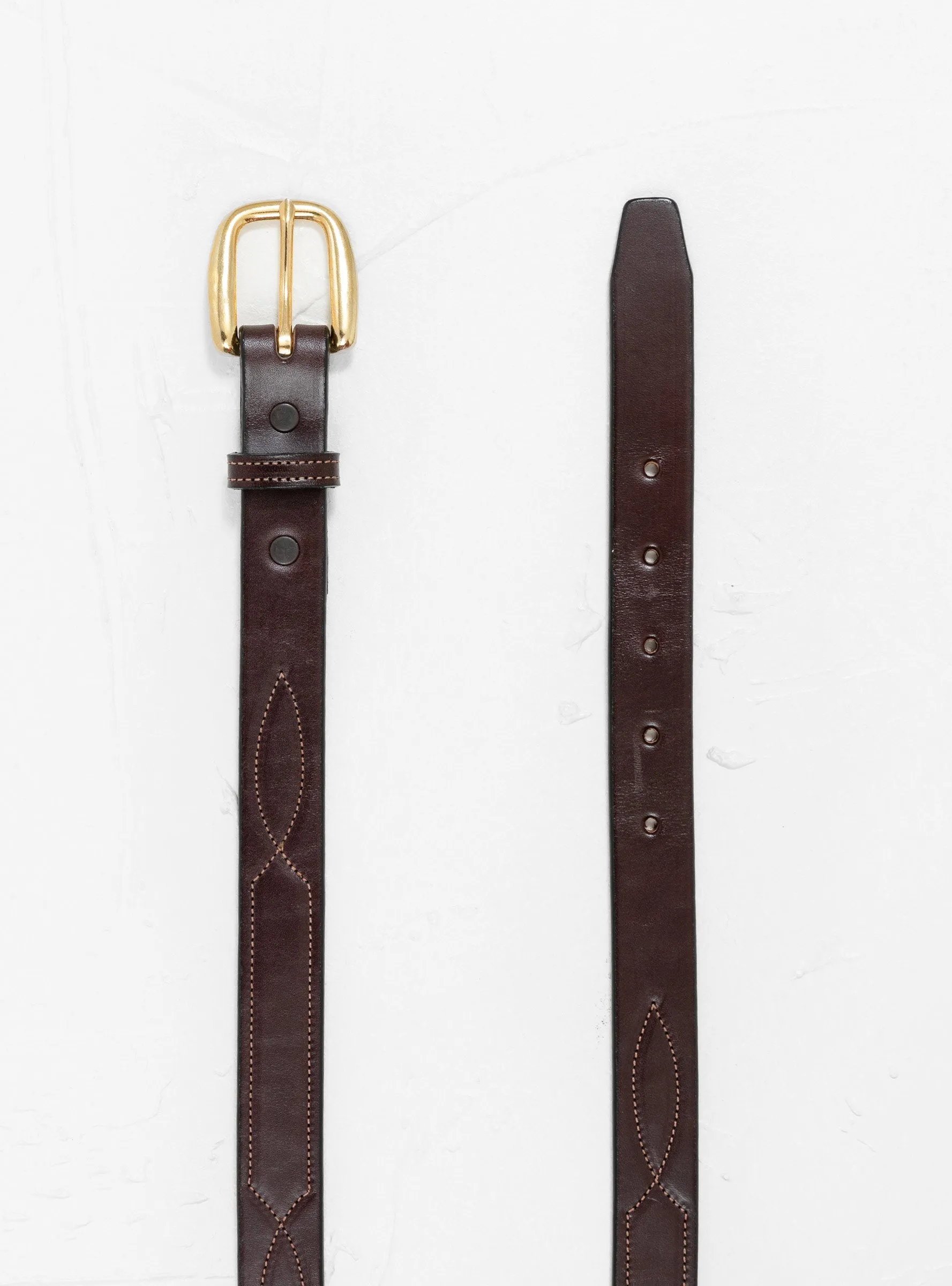 Repeated Stitch Belt Havana & Brass