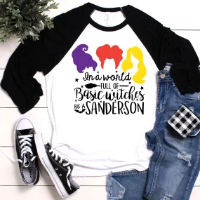 Sanderson Sisters Basic Witches 3/4 Sleeve Raglan Halloween Shirt