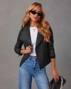 Slick Chick Coated Faux Leather Moto Jacket