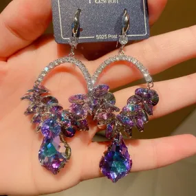 Sparkling Purple Crystal Earrings