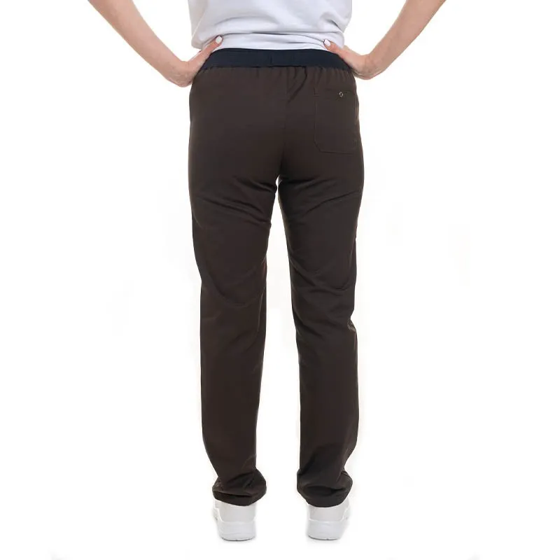 Women's Brown Slim Kitchen Trousers - Manelli