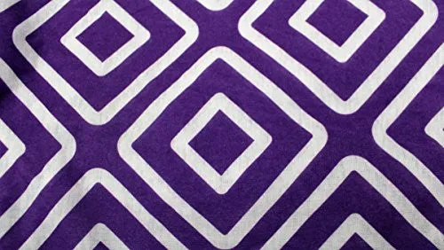 Womens Square Inside of Square Pattern Scarf w/ Zipper Pocket - Pop Fashion (Purple)