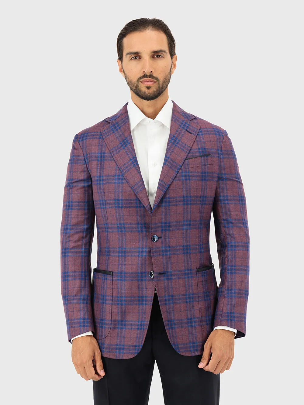 Wool Blazer with Checkered Pattern